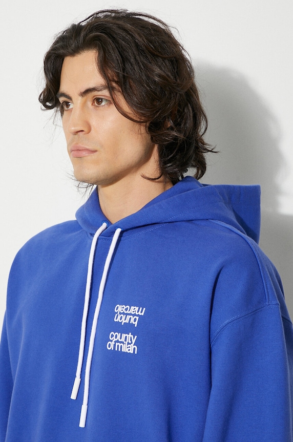Dukserica Marcelo Burlon MBCM Slogan Comfort Hoodie CMBB106F24FLE0064501 plava