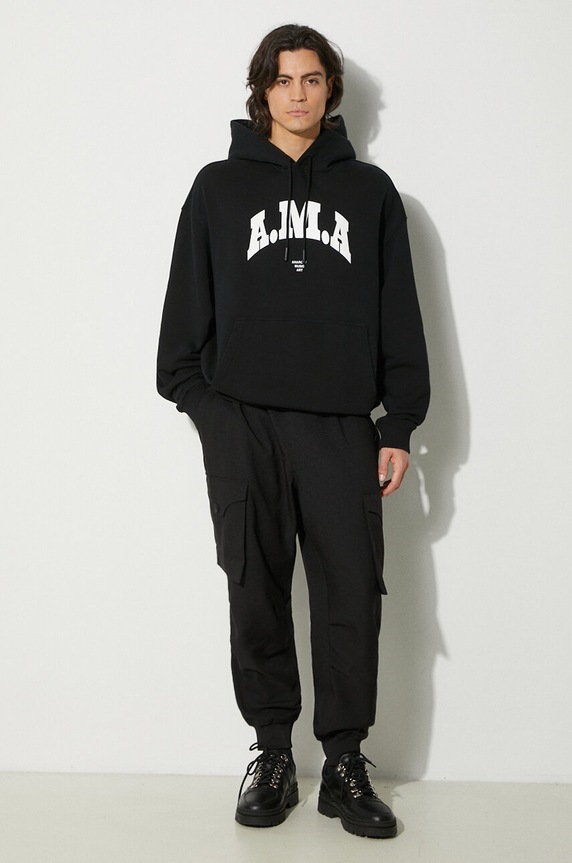 Βαμβακερή μπλούζα Marcelo Burlon Ama Comfort Hoodie CMBB106F24FLE0081001 μαύρο AW24