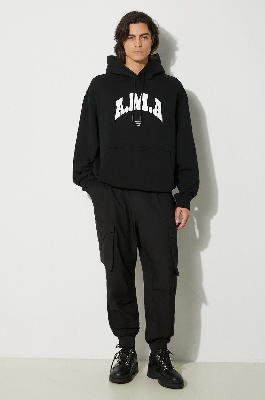 Βαμβακερή μπλούζα Marcelo Burlon Ama Comfort Hoodie CMBB106F24FLE0081001 μαύρο AW24