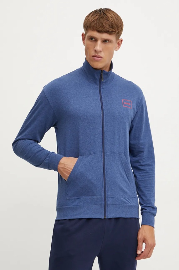 HUGO bluză Laze Zip Jacket uni albastru 50525245