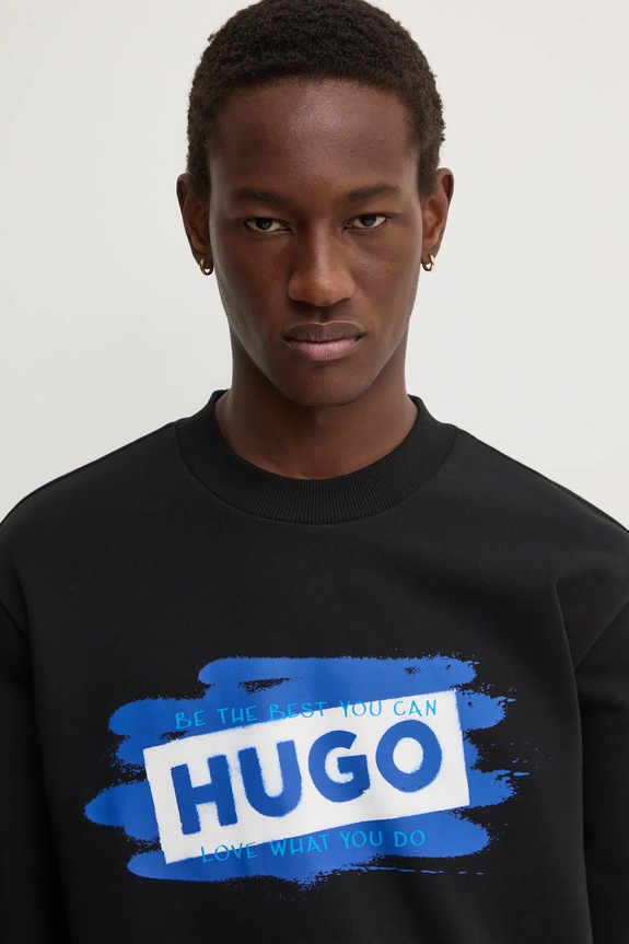 HUGO Blue bluza bawełniana czarny 50525316