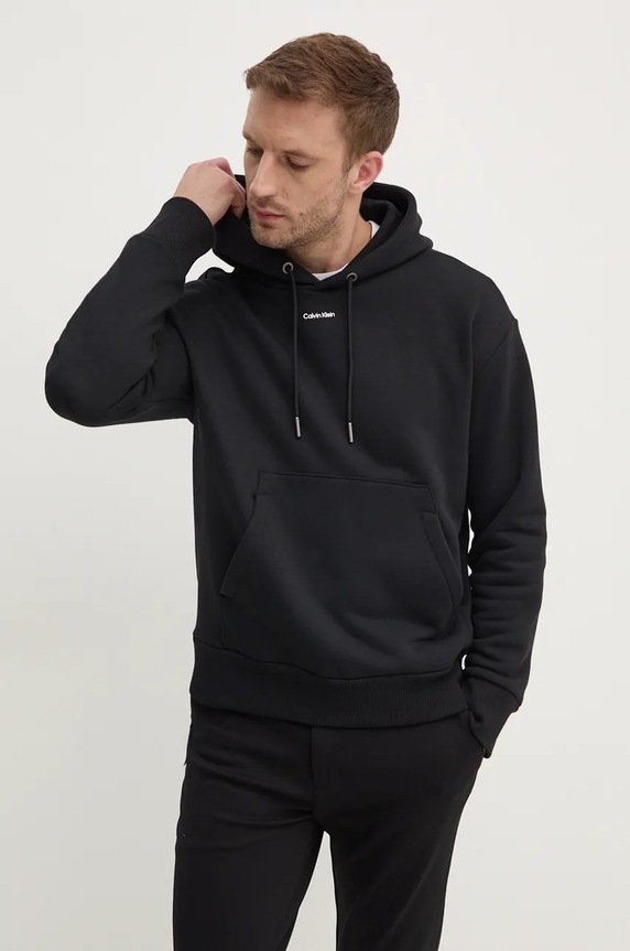 Mikina Calvin Klein s kapucí černá K10K112871