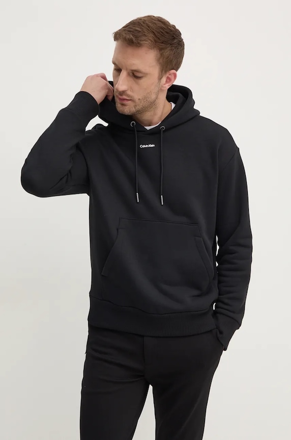 Mikina Calvin Klein s kapucí černá K10K112871