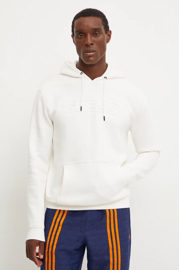 Μπλούζα Guess ALDWIN βαμβάκι μπεζ Z4YQ12.K9V31