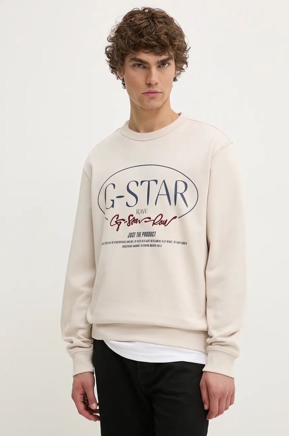 G-Star bluza nadruk beżowy D25100.D257