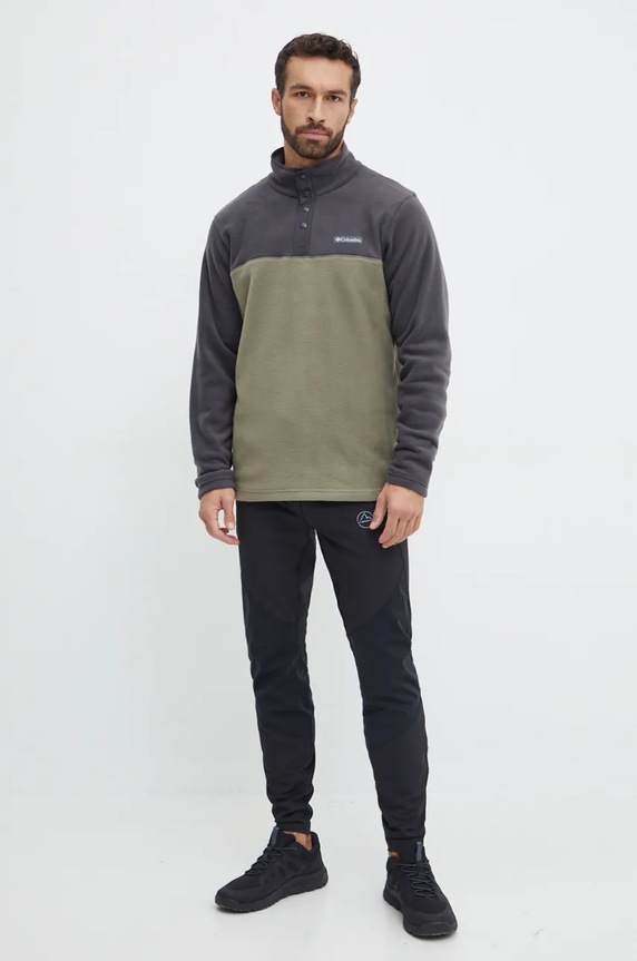 Αθλητική μπλούζα Columbia Steens Mountain Half Snap 2097721 πράσινο AW25