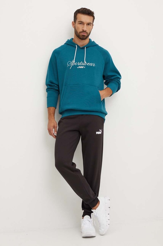 Puma bluza bawełniana 626722 turkusowy AW24