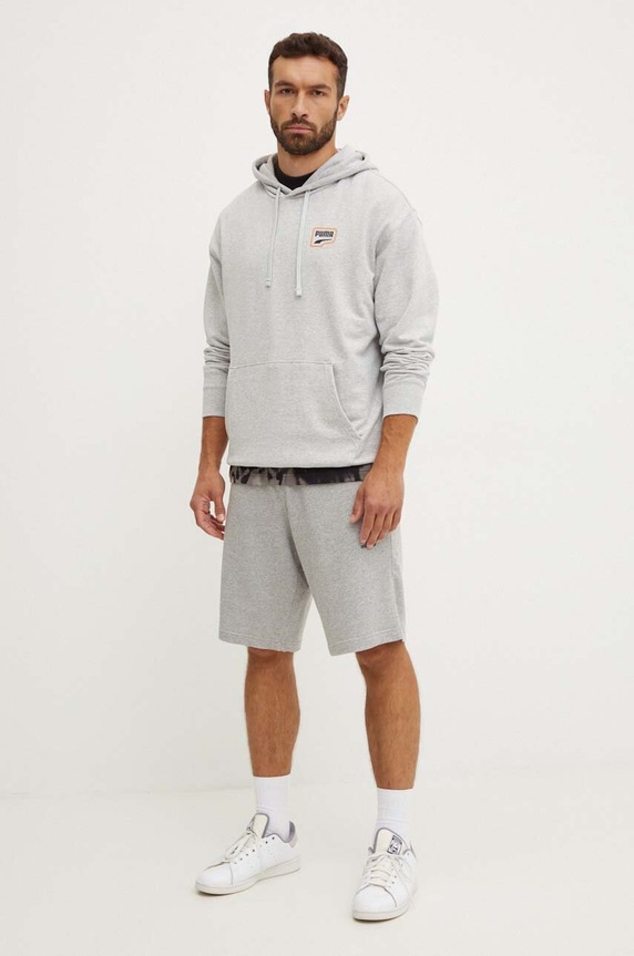Puma hanorac de bumbac 626748 gri AW24