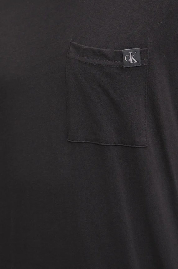 Pyžamové tričko s dlouhým rukávem Calvin Klein Underwear 000NM2668E černá