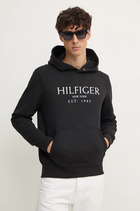 Μπλούζα Tommy Hilfiger με κουκούλα μαύρο MW0MW35523