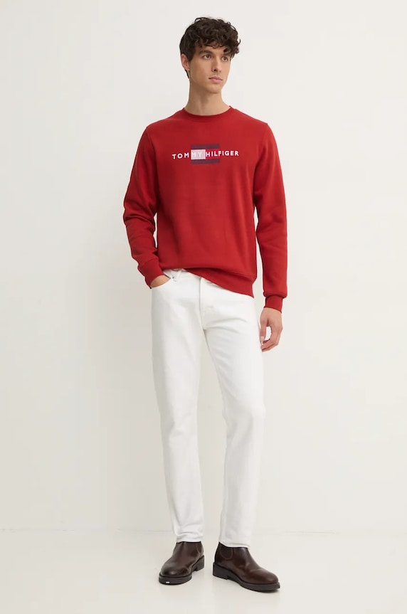 Μπλούζα Tommy Hilfiger MW0MW35541 κόκκινο AW24