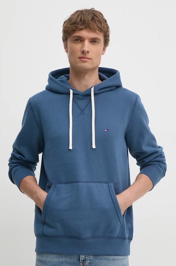 Dukserica Tommy Hilfiger bez uzorka plava MW0MW37230