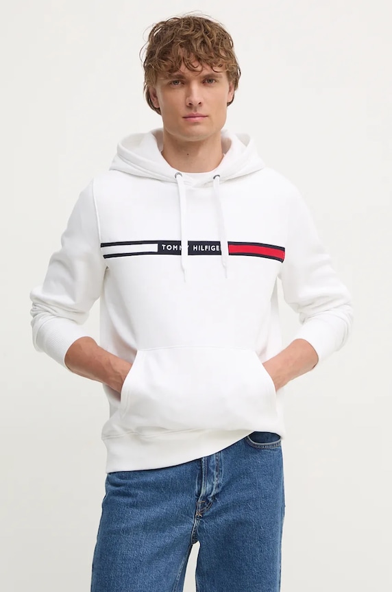 Μπλούζα Tommy Hilfiger απλικέ λευκό MW0MW37361