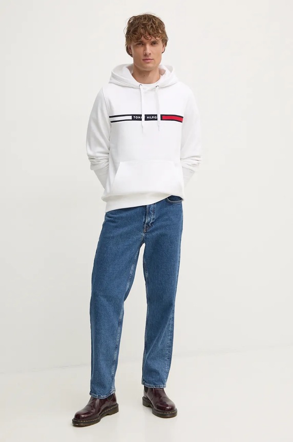 Μπλούζα Tommy Hilfiger MW0MW37361 λευκό SS26