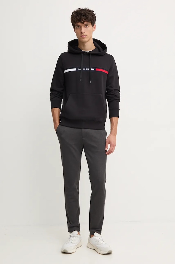 Mikina Tommy Hilfiger MW0MW37361 čierna SS26