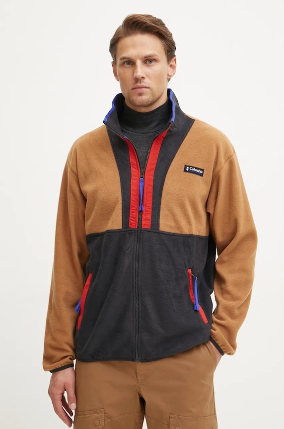 Columbia hanorac fleece Backbowl II Full Zip Fleece cu modele maro 2090851
