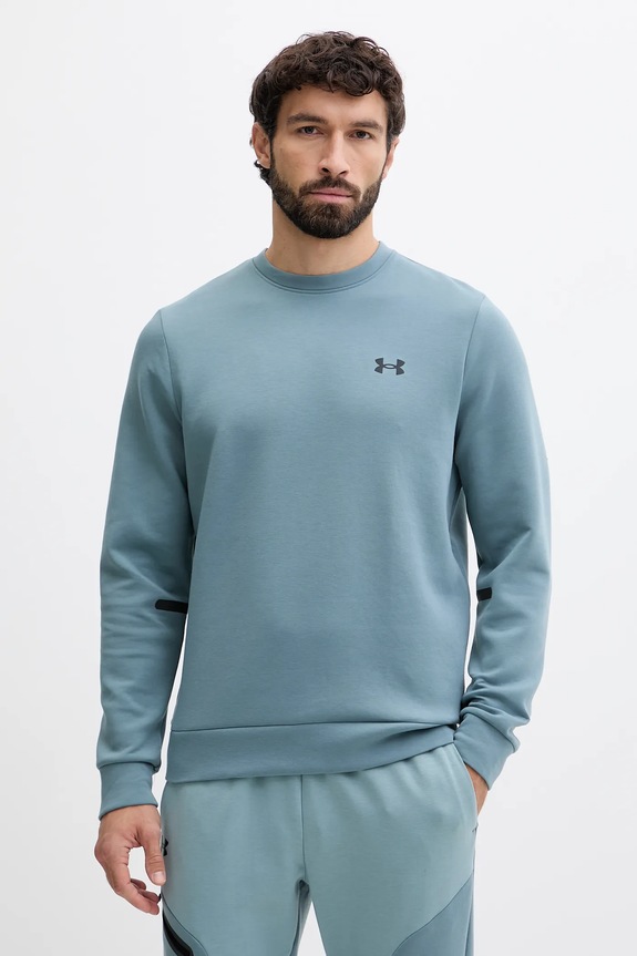 Under Armour bluză Unstoppable Fleece Crew turcoaz 1389351