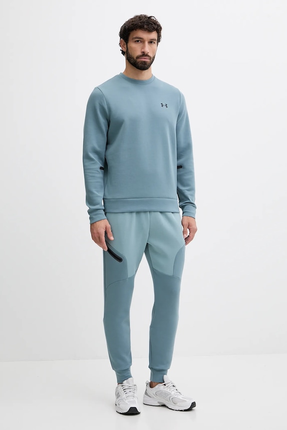 Under Armour bluză Unstoppable Fleece Crew 1389351 turcoaz AW25
