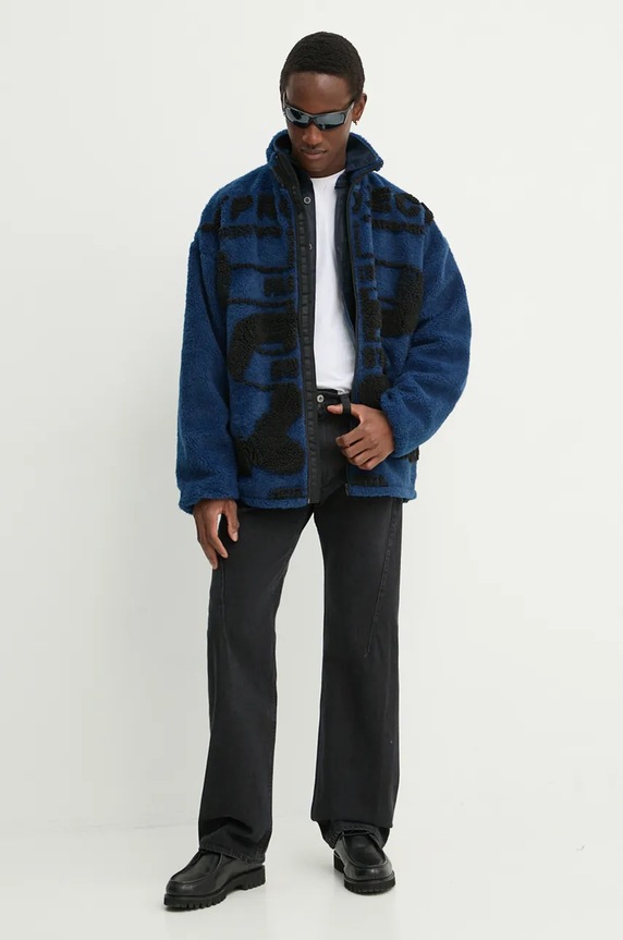 Y/Project giacca PARIS' BEST JACQUARD FLEECE JACKET 209JA002 blu navy AW24