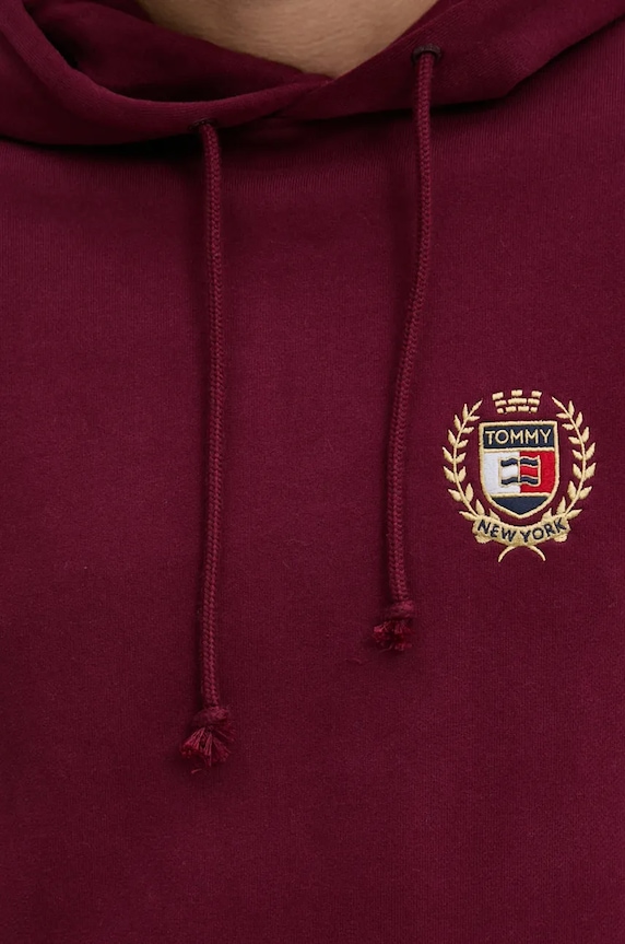 Bavlněná mikina Tommy Jeans DM0DM19762 burgundské