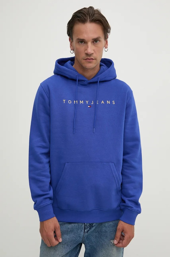 Mikina Tommy Jeans s kapucí modrá DM0DM20503