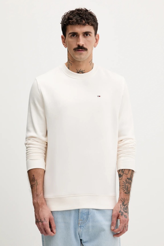 Tommy Jeans felpa da uomo con cotone beige DM0DM20741