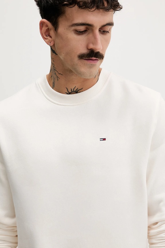 Tommy Jeans felpa da uomo con cotone beige DM0DM20741