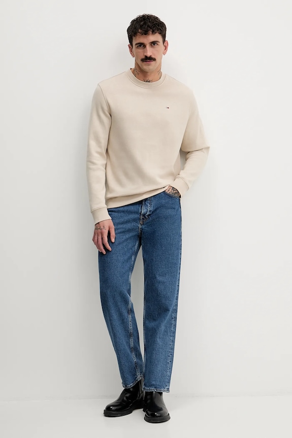 Tommy Jeans hanorac bărbătesc cu bumbac DM0DM20741 bej AA00