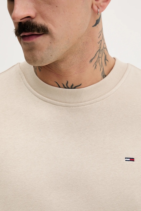 Tommy Jeans hanorac bărbătesc cu bumbac DM0DM20741 bej