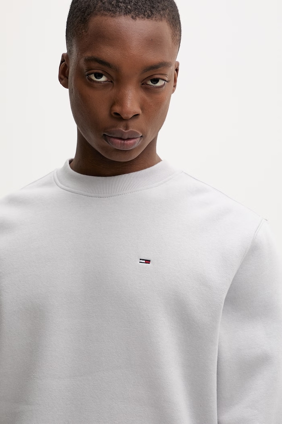 Tommy Jeans mikina pánska s bavlnou sivá DM0DM20741