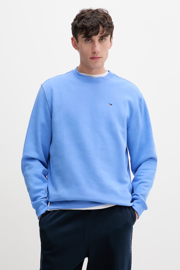 Tommy Jeans hanorac bărbați cu bumbac albastru DM0DM20741