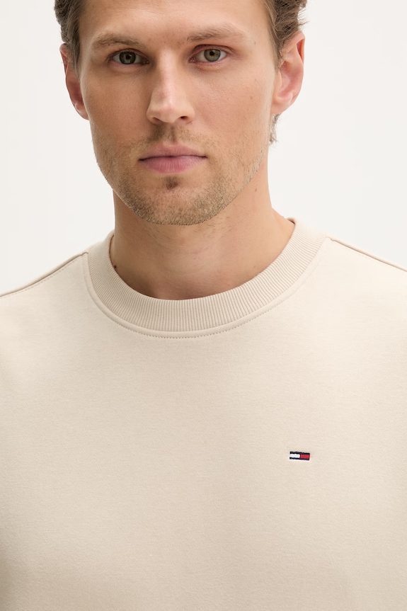 Tommy Jeans pulover moški z bombažem bež DM0DM20741