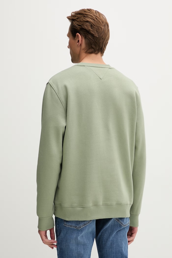 Ρούχα Tommy Jeans μπλούζα ανδρική με βαμβάκι DM0DM20741 πράσινο