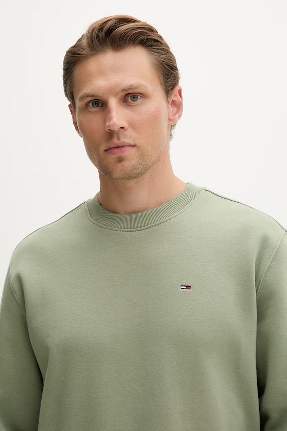 Tommy Jeans μπλούζα ανδρική με βαμβάκι πράσινο DM0DM20741