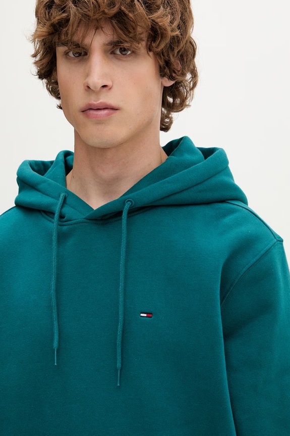 Tommy Jeans felpa con cappuccio da uomo turchese DM0DM20742