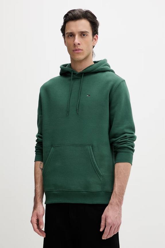 Tommy Jeans Μπλούζα με κουκούλα ανδρική πράσινο DM0DM20742