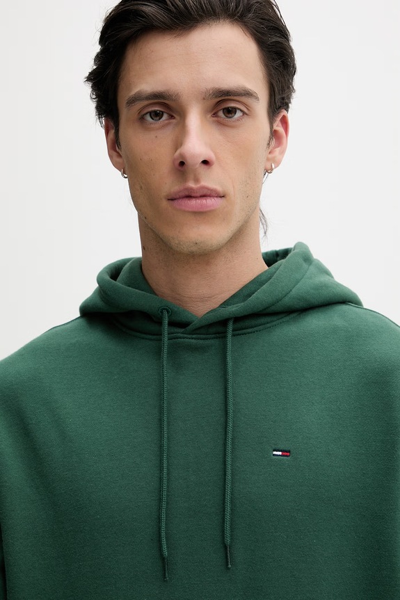 Tommy Jeans Μπλούζα με κουκούλα ανδρική πράσινο DM0DM20742