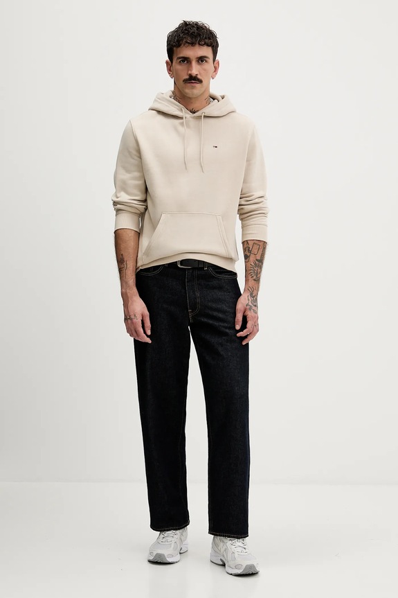 Tommy Jeans μπλούζα με κουκούλα ανδρική DM0DM20742 μπεζ AA00