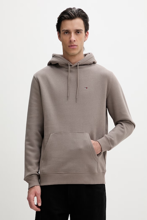 Tommy Jeans μπλούζα με κουκούλα ανδρική καφέ DM0DM20742