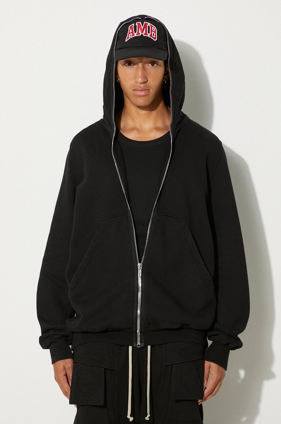 Rick Owens cotton sweatshirt Jumbo Gimp plain black DU02D2283.F