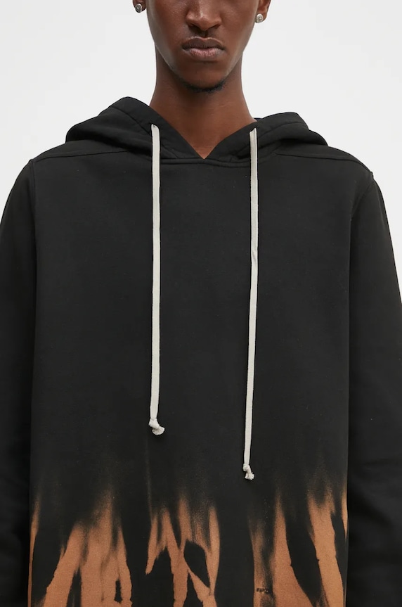 Rick Owens cotton sweatshirt Pullover Hoodie black DU02D2285.FSUN