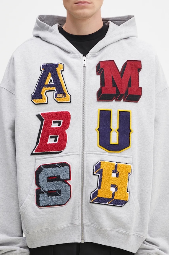 Μπλούζα AMBUSH Zip Up Sweatshirt γκρί BMBE003F24FLE0020505