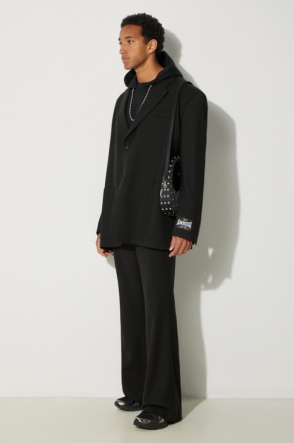 Βαμβακερή μπλούζα AMBUSH Ballchain BMBB001F24FLE0011001 μαύρο AW24