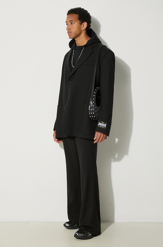 Βαμβακερή μπλούζα AMBUSH Ballchain BMBB001F24FLE0011001 μαύρο AW24