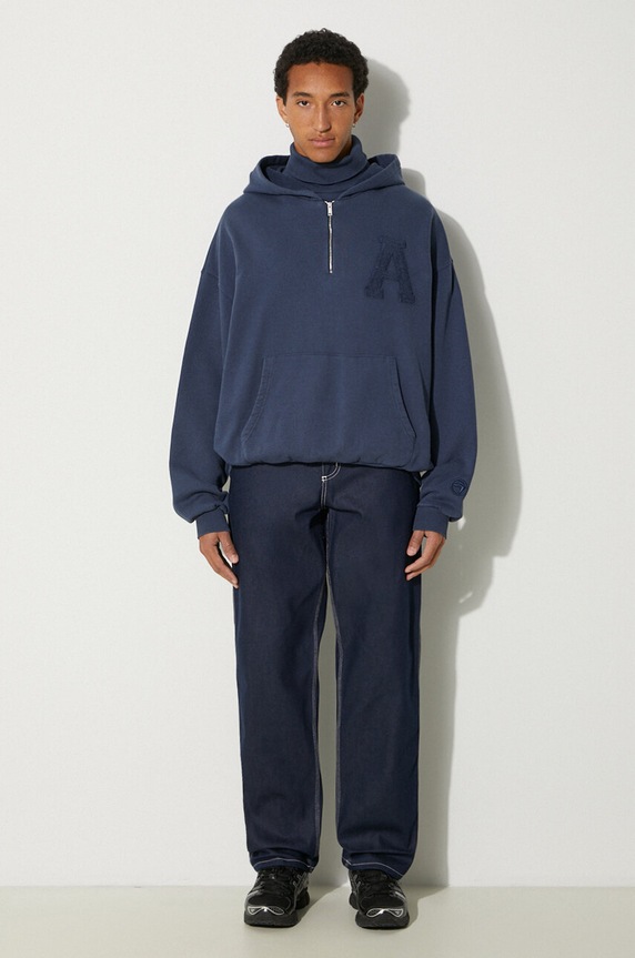 AMBUSH bluza bawełniana Collar Rib Sweatshirt Insignia BMBB004F24FLE0014545 niebieski AW24