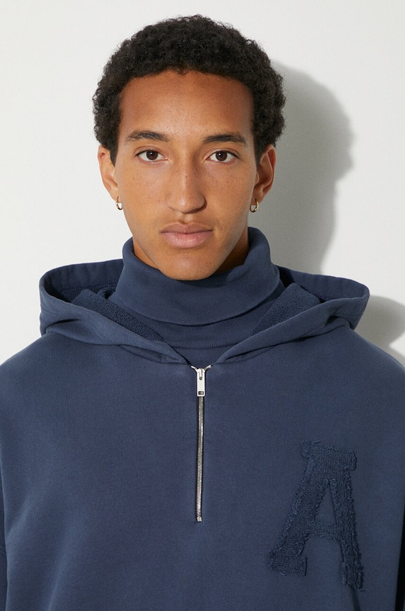 AMBUSH bluza bawełniana Collar Rib Sweatshirt Insignia BMBB004F24FLE0014545 niebieski