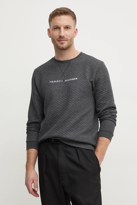 Dukserica Tommy Hilfiger bez kapuljače siva UM0UM03453