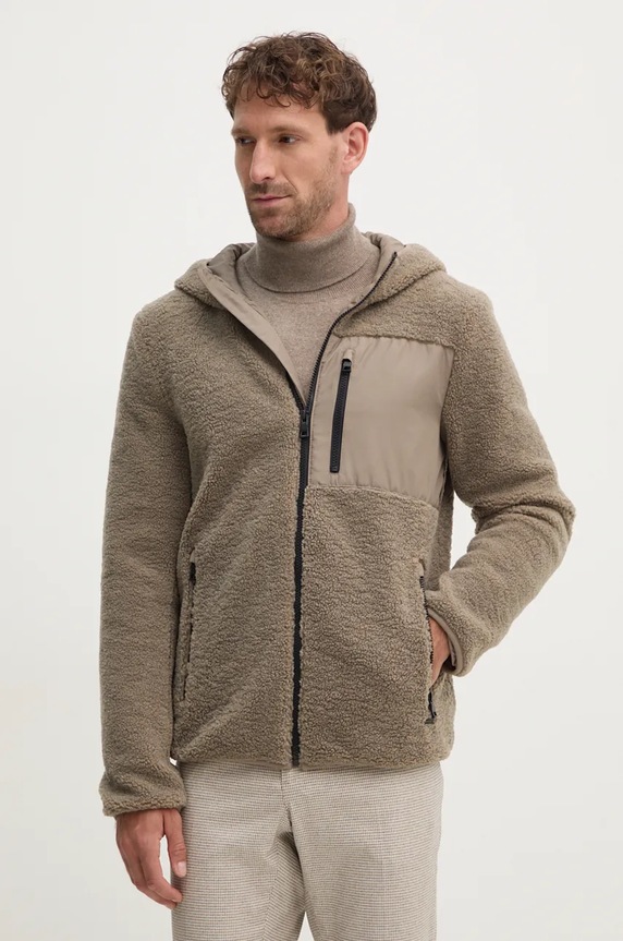 Geox bluza polarowa z kapturem zielony M4675H.T3171.F5259