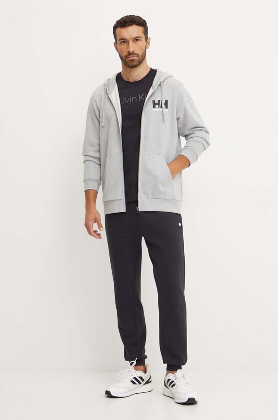 Bavlnená mikina Helly Hansen HH LOGO 30393 sivá SS25