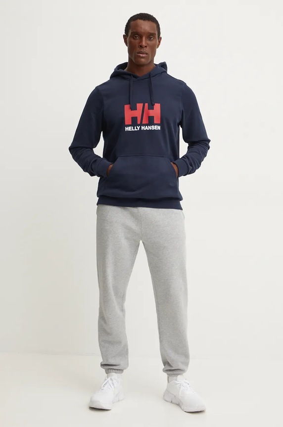 Helly Hansen bluza bawełniana HH LOGO 30394 granatowy SS25